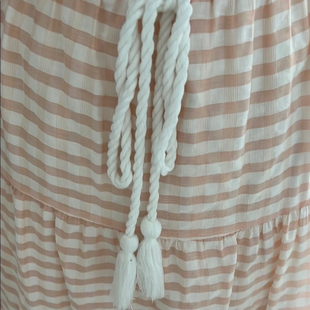 Moon River Peach Striped Midi Dress - Picture 4 of 11